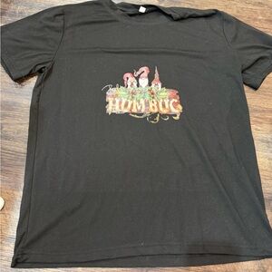 Black T-Shirt with Festive Graphic